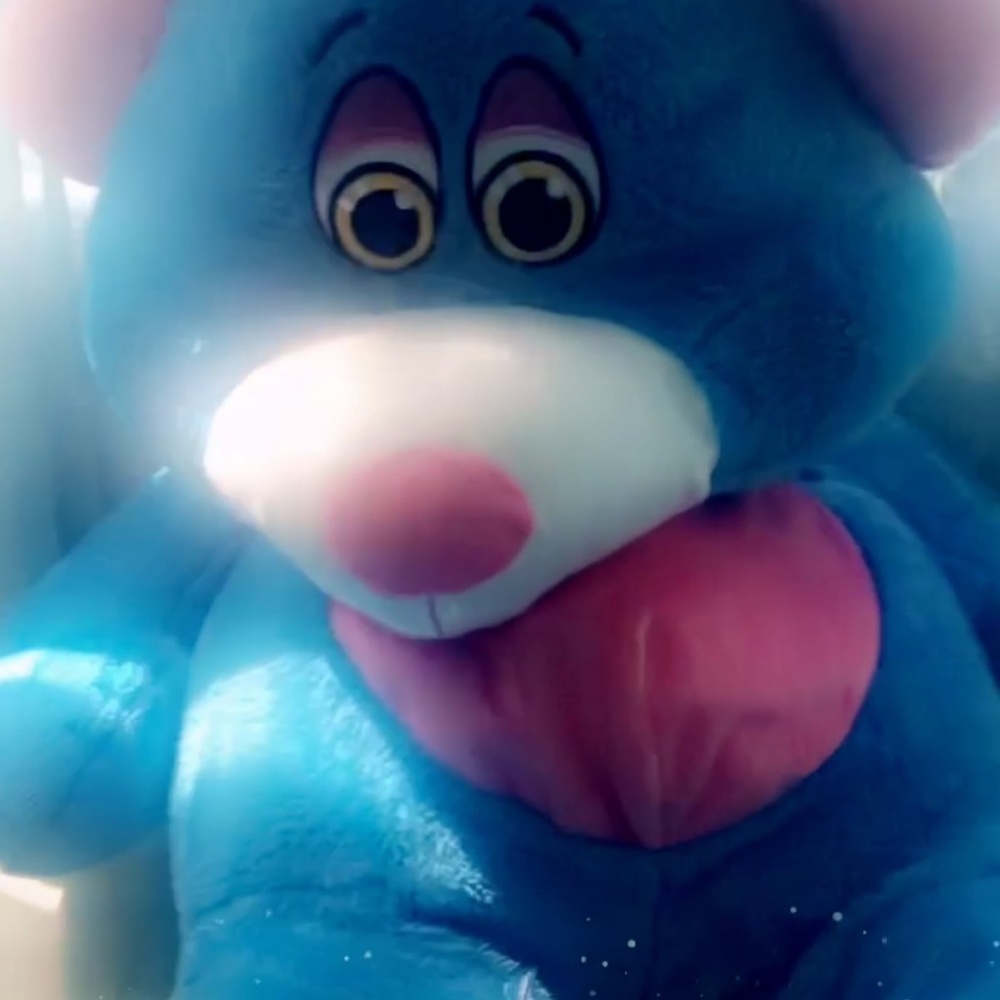 Blue and Pink Plush Bear